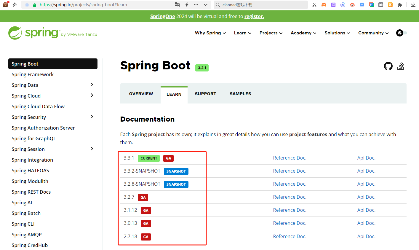  Spring Boot 版本号中 GA / SNAPSHOT / PRE 的含义 开发日常